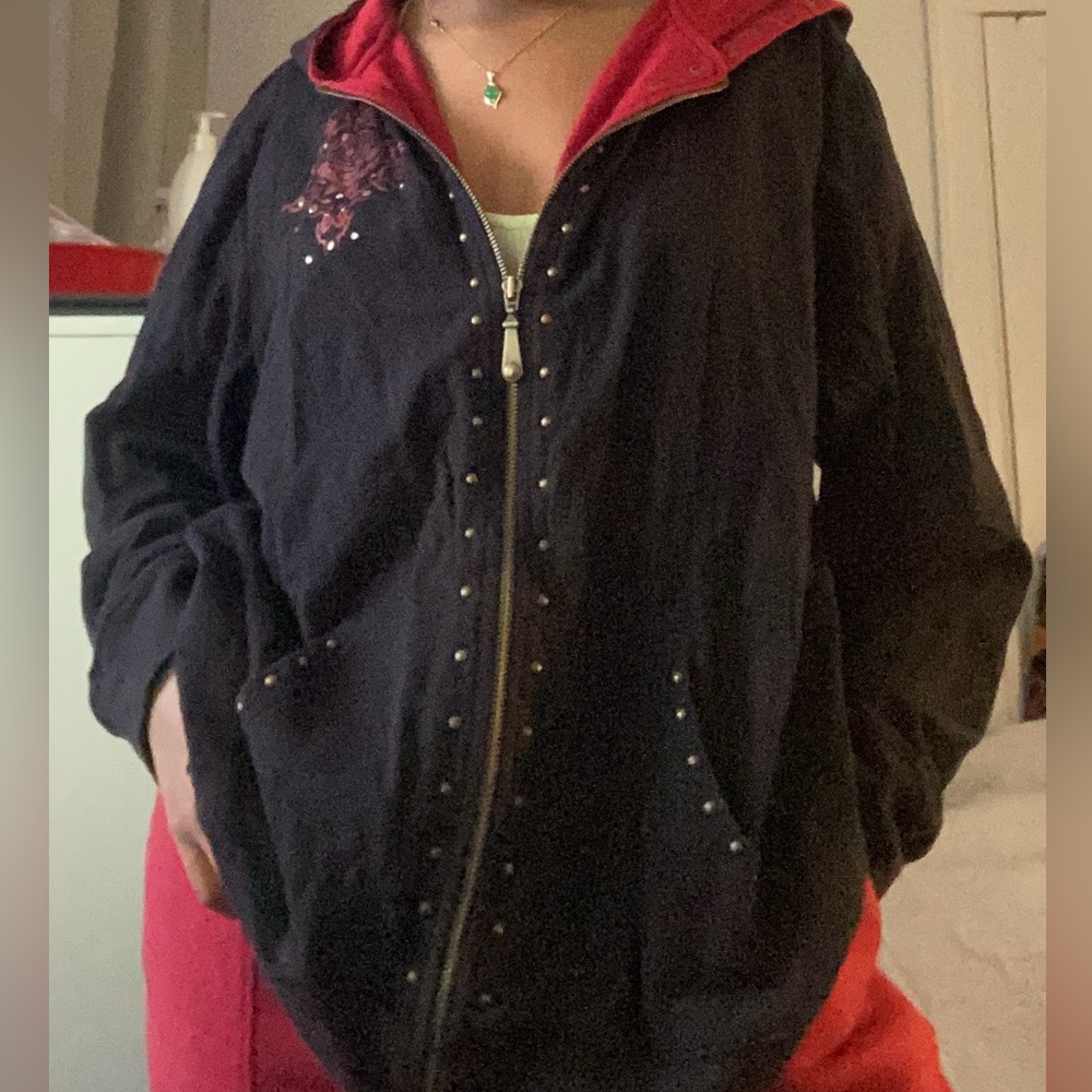 Black zip up hoodie